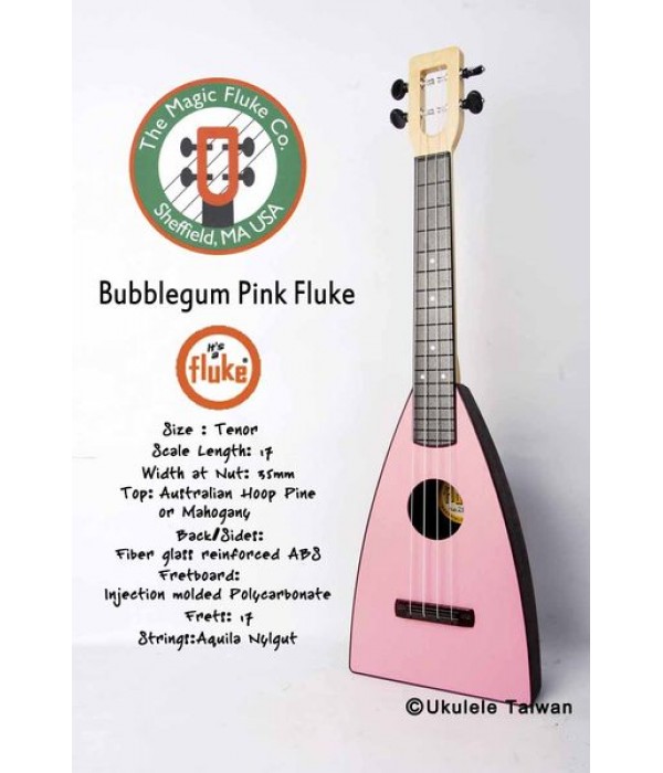 【台灣烏克麗麗 專門店】Fluke 瘋狂跳蚤全面侵台! Bubblegum pink Fluke ukulele 26吋 美國原廠製造 (附琴袋+調音器+教材)